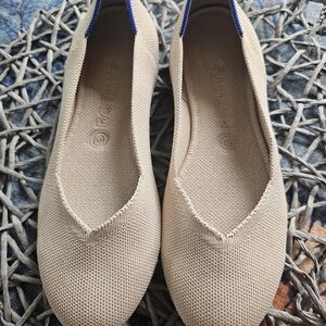Rothy's Beige and Blue Flats